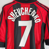 1998/99 AC MILAN SHEVCHENKO #7 HOME SHIRT (M) ADIDAS