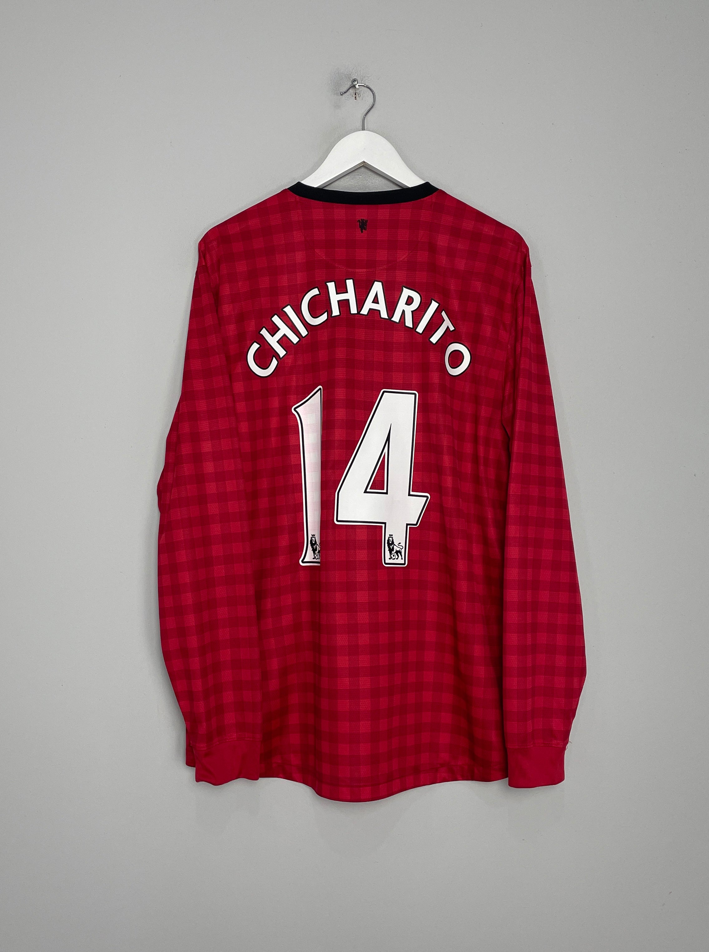 2012/13 MANCHESTER UNITED CHICHARITO #14 L/S HOME SHIRT (XL) NIKE