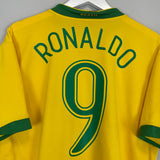 2006/08 BRAZIL RONALDO #9 HOME SHIRT (M) NIKE