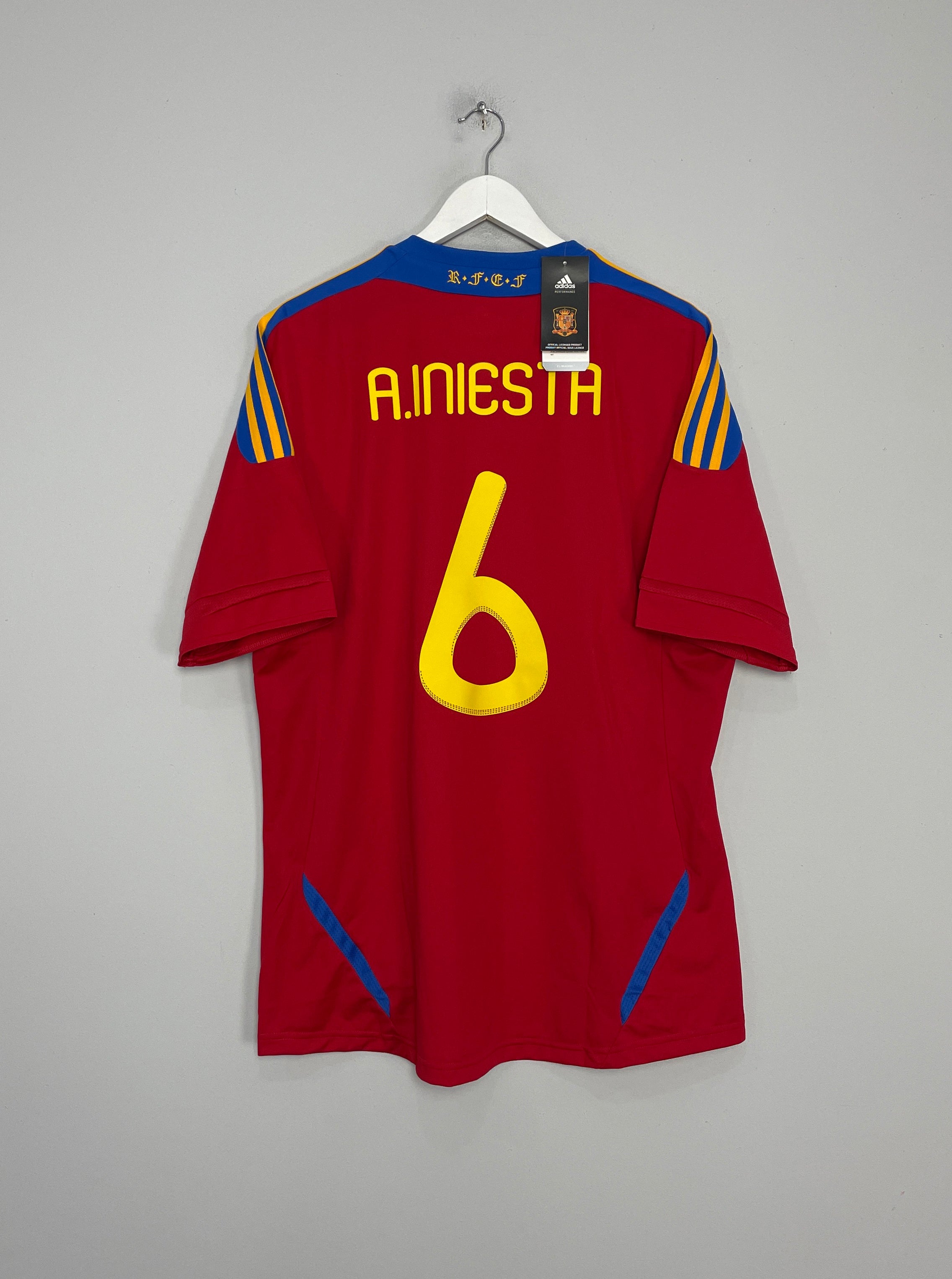 2010/11 SPAIN INIESTA #6 *BNWT* HOME SHIRT (XL) ADIDAS