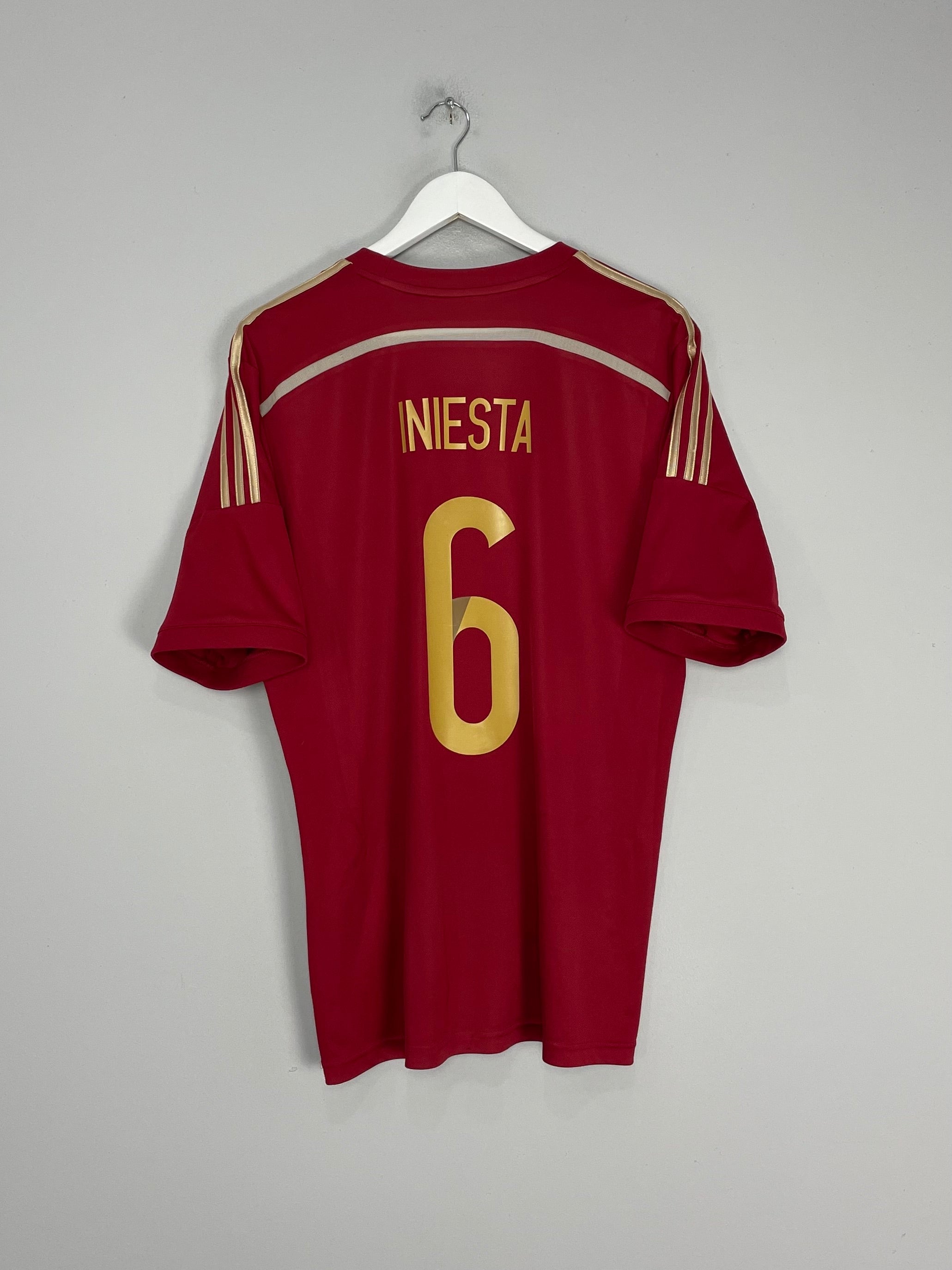  2013/15 SPAIN A.INIESTA #6 HOME SHIRT (L) ADIDAS