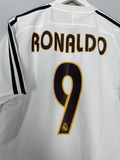 2003/04 REAL MADRID RONALDO #9 HOME SHIRT (M) ADIDAS