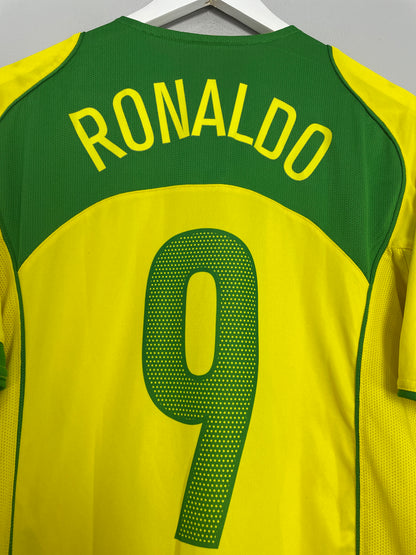 2004/05 BRAZIL RONALDO #9 HOME SHIRT (L) NIKE