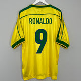 1998/00 BRAZIL RONALDO #9 HOME SHIRT (XL) NIKE