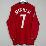 2002/04 ENGLAND BECKHAM #7 L/S AWAY SHIRT (M) UMBRO