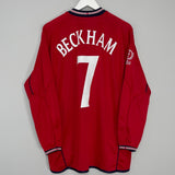 2002/04 ENGLAND BECKHAM #7 L/S AWAY SHIRT (M) UMBRO