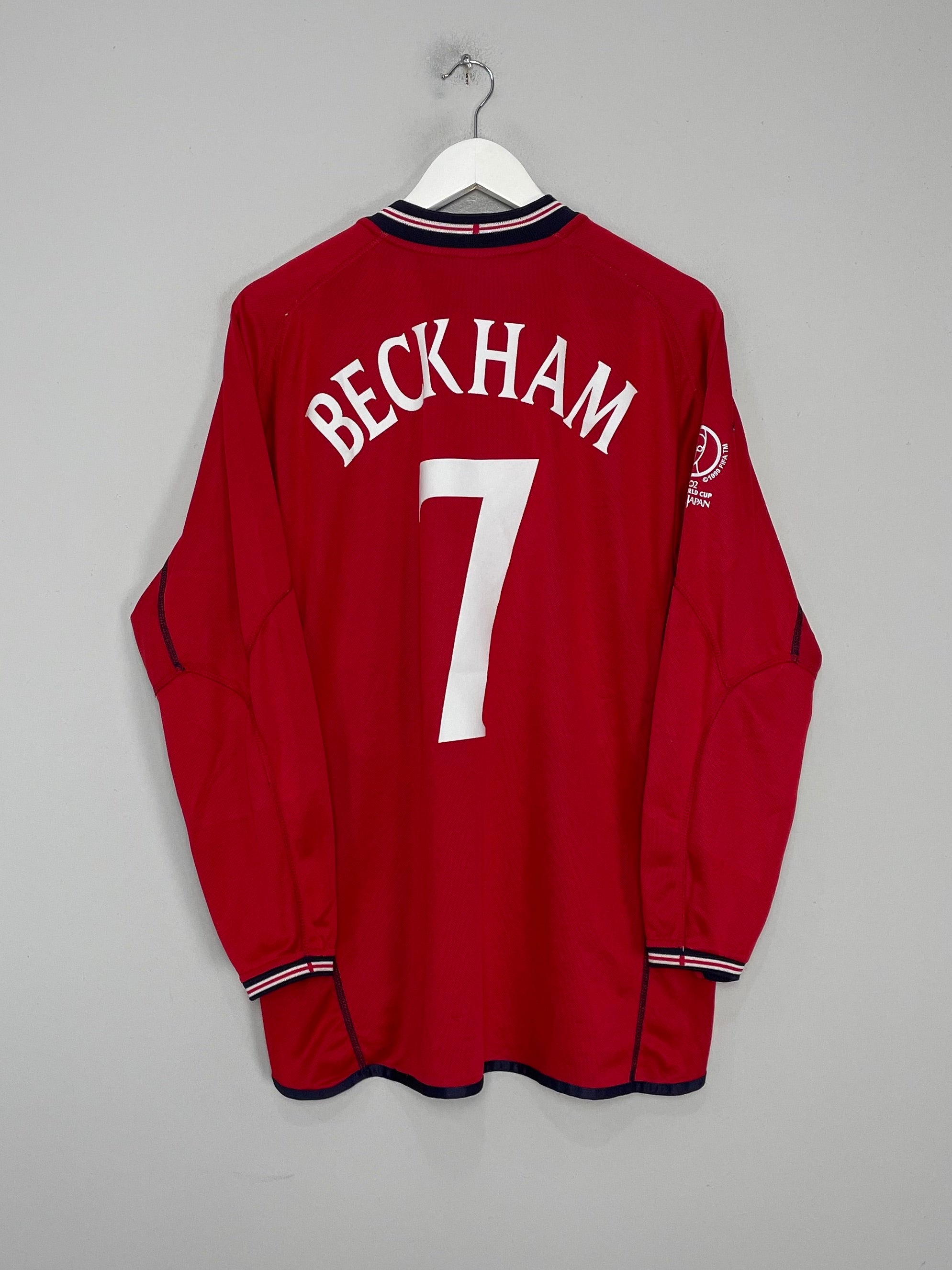 2002/04 ENGLAND BECKHAM #7 L/S AWAY SHIRT (M) UMBRO