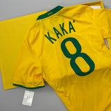 2008/10 BRAZIL KAKA #8 LIMITED EDITION PLAYER ISSUE HOME SHIRT (L) NIKE