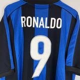 1999/00 INTER MILAN RONALDO #9 HOME SHIRT (XL) NIKE