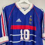 1998/00 FRANCE ZIDANE #10 HOME SHIRT (M) ADIDAS