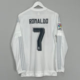 2015/16 REAL MADRID RONALDO #7 L/S HOME SHIRT (M) ADIDAS