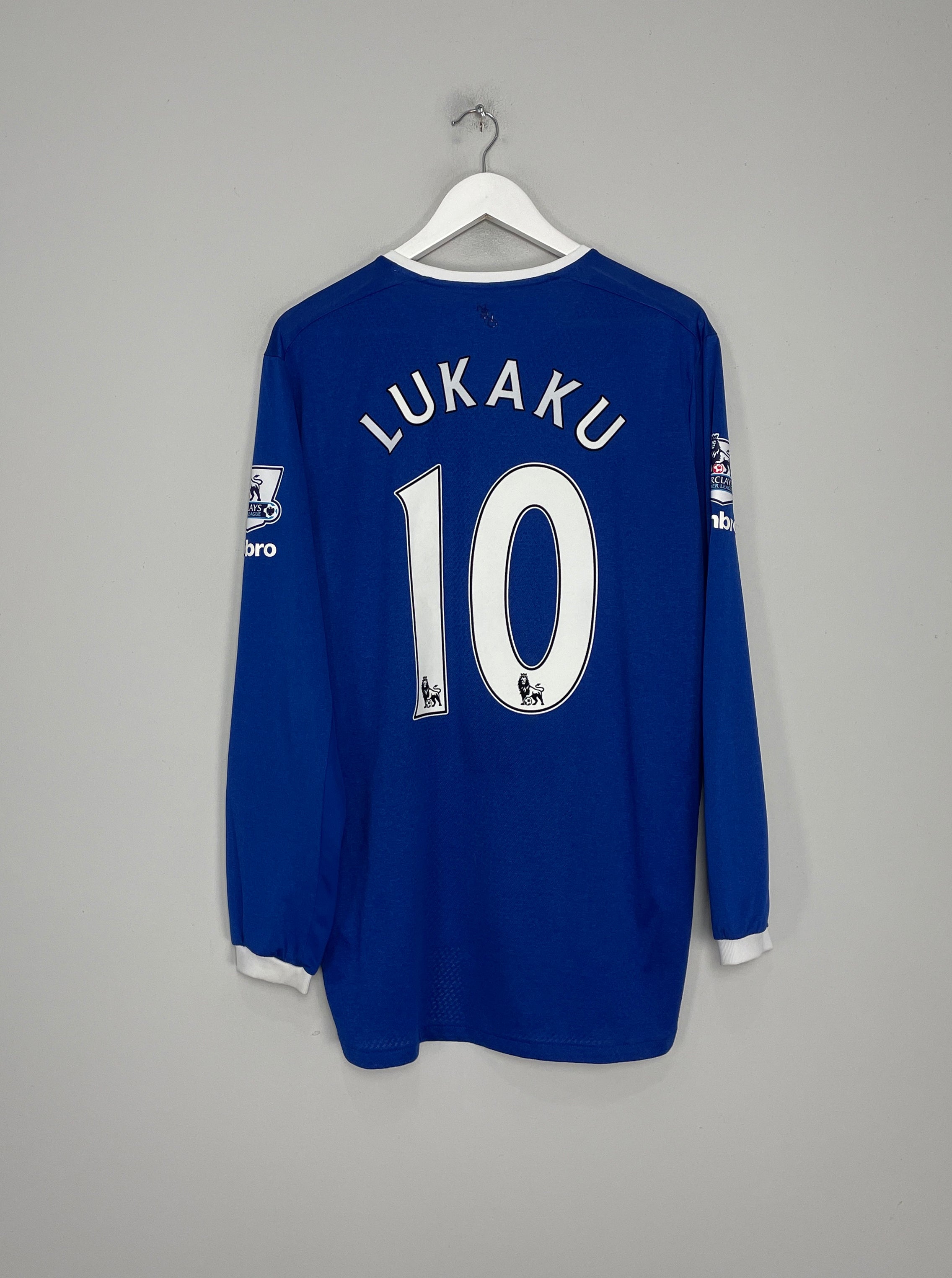 2015/16 EVERTON LUKAKU #10 L/S HOME SHIRT (XL) UMBRO