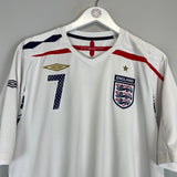 2007/09 ENGLAND BECKHAM #7 HOME SHIRT (XL) UMBRO