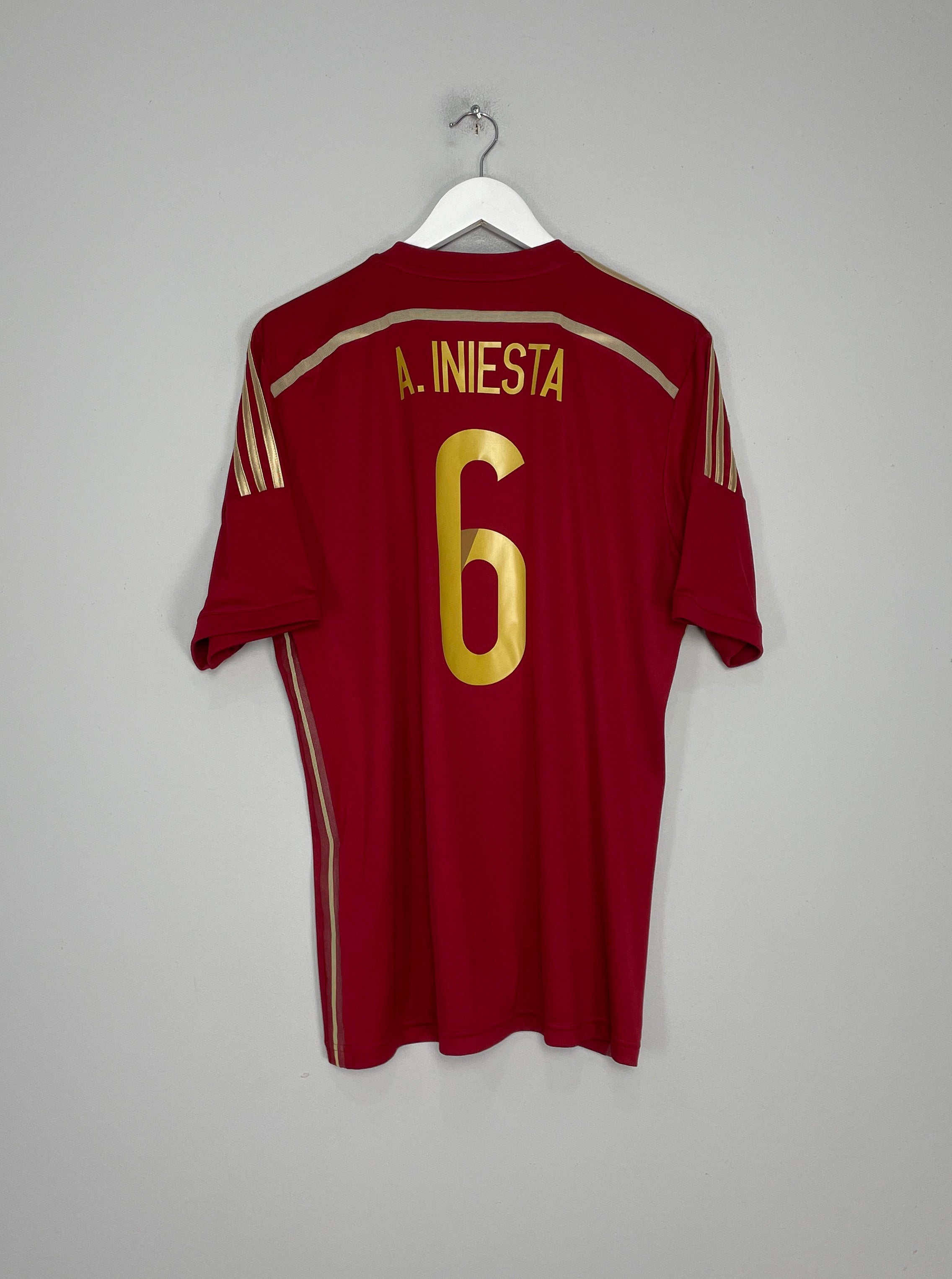 2014/15 SPAIN A.INIESTA #6 HOME SHIRT (L) ADIDAS