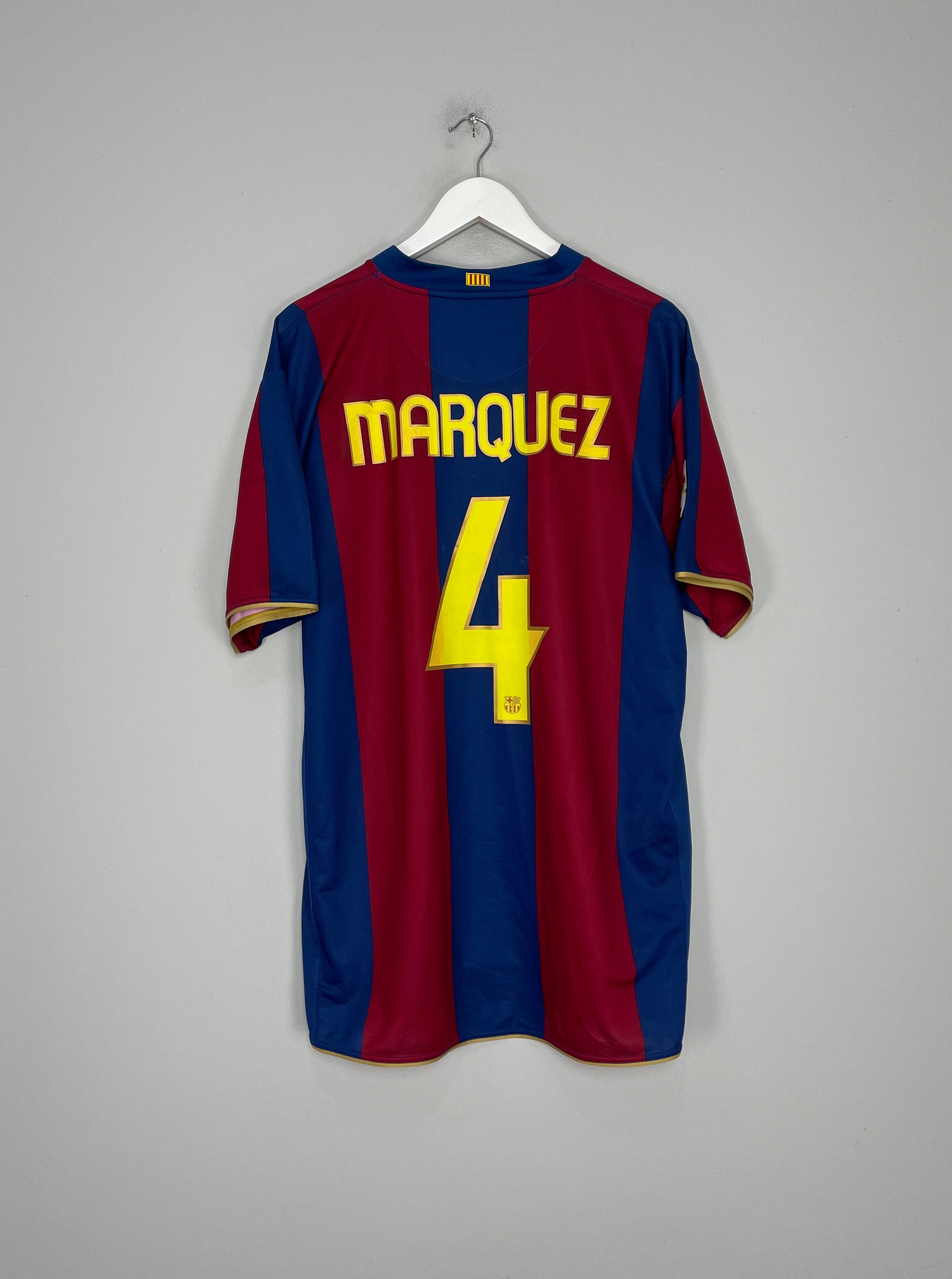 2007/08 BARCELONA MARQUEZ #4 HOME SHIRT (XXL) NIKE