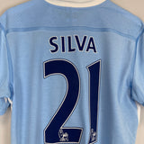 2011/12 MANCHESTER CITY SILVA #21 HOME SHIRT (L) UMBRO