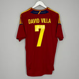 2011/12 SPAIN DAVID VILLA #7 HOME SHIRT (L) ADIDAS