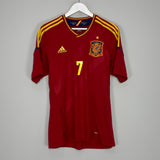 2011/12 SPAIN DAVID VILLA #7 HOME SHIRT (L) ADIDAS