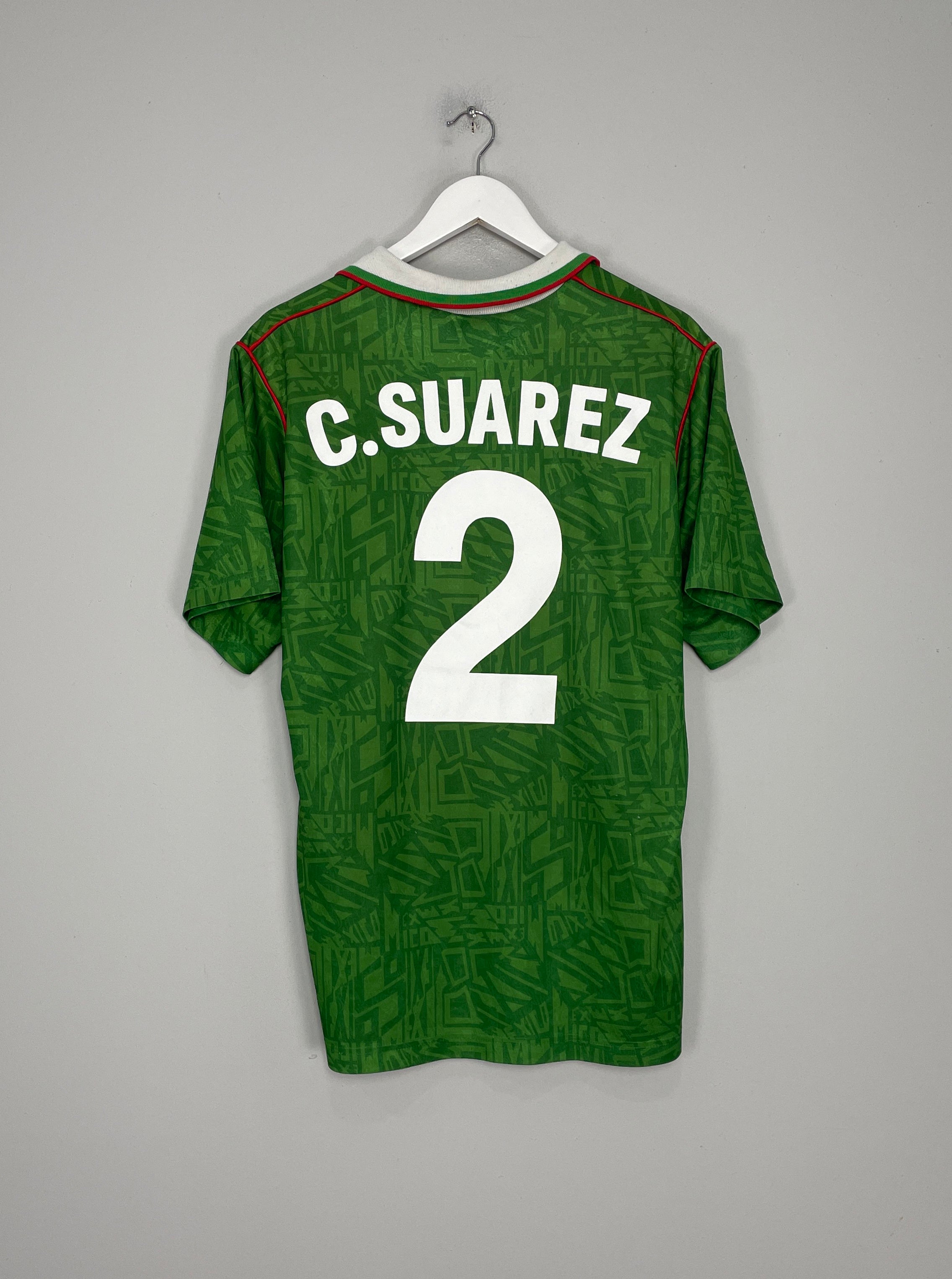 1994 MEXICO SUAREZ #4 HOME SHIRT (L) UMBRO