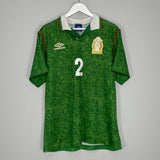 1994 MEXICO SUAREZ #4 HOME SHIRT (L) UMBRO