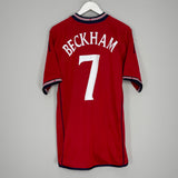 2002/04 ENGLAND BECKHAM #7 AWAY SHIRT (XL) UMBRO