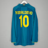 2007/08 BARCELONA RONALDINHO #10 L/S AWAY SHIRT (XL) NIKE