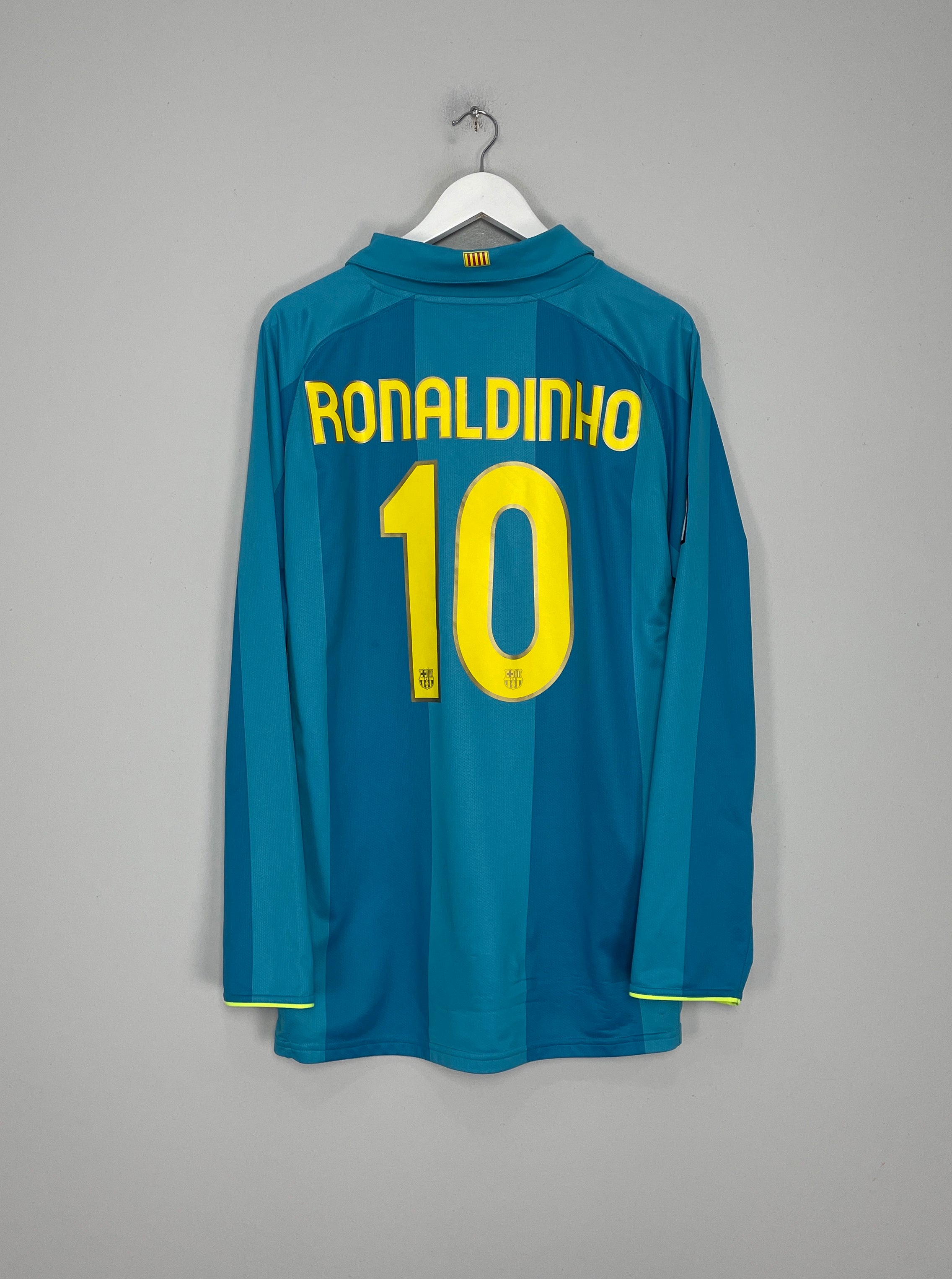 2007/08 BARCELONA RONALDINHO #10 L/S AWAY SHIRT (XL) NIKE