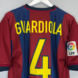 1998/00 BARCELONA GUARDIOLA #4 HOME SHIRT (M) ADIDAS