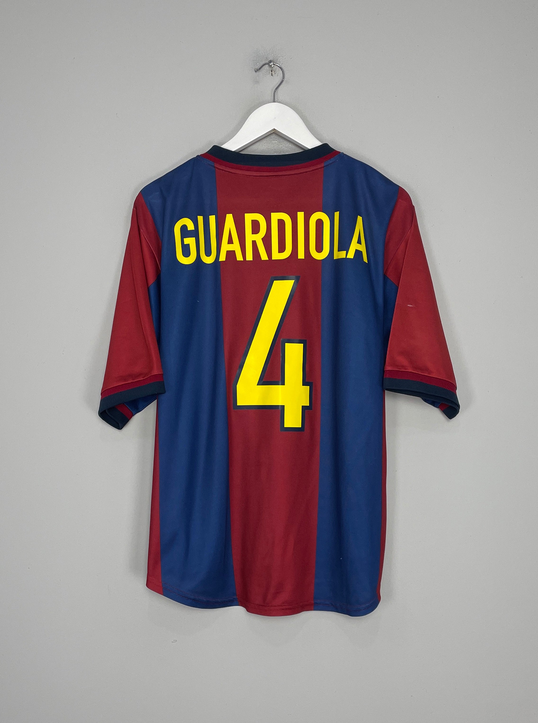 1998/00 BARCELONA GUARDIOLA #4 HOME SHIRT (L) NIKE