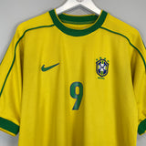 1998/00 BRAZIL RONALDO #9 HOME SHIRT (M) NIKE