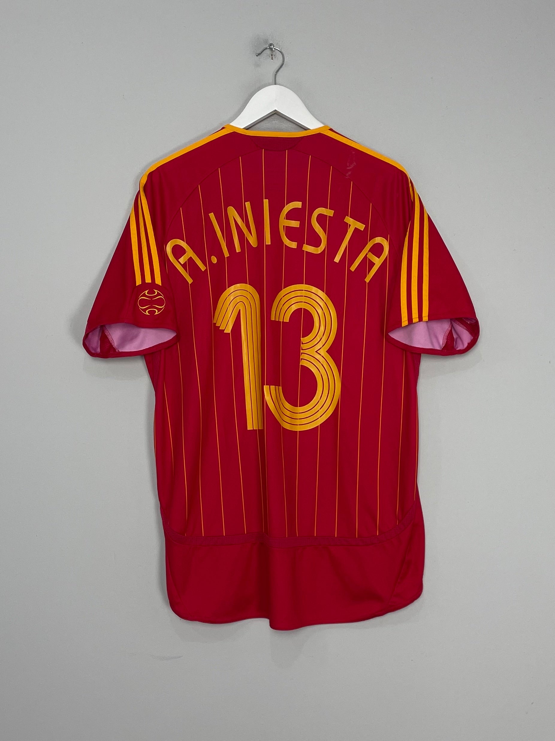 2006/08 SPAIN A.INIESTA #13 HOME SHIRT (L) ADIDAS