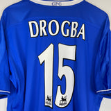 2003/05 CHELSEA DROGBA #15 HOME SHIRT (XL) UMBRO