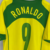 2004/06 BRAZIL RONALDO #9 HOME SHIRT (L) NIKE