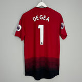 2018/19 MANCHESTER UNITED DE GEA #1 *AUTHENTIC* HOME SHIRT (L) ADIDAS