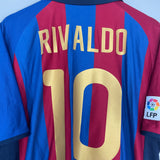 2001/02 BARCELONA RIVALDO #10 HOME SHIRT (XL) NIKE