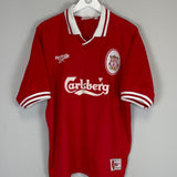 1996/98 LIVERPOOL BERGER #15 HOME SHIRT (L) REEBOK