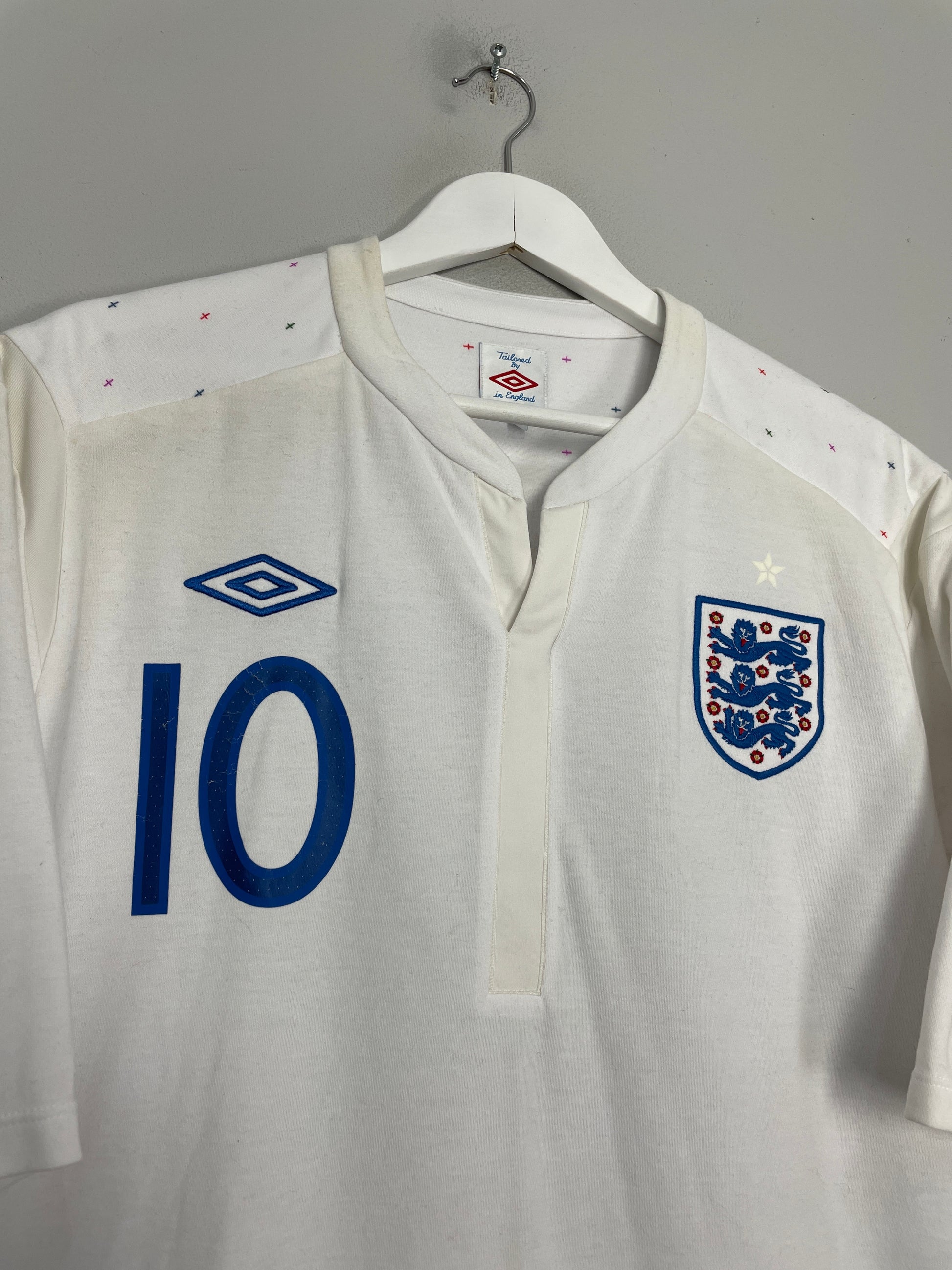 England Wayne Rooney Jersey umbro #10 shirt white size 38 kit