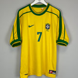 1998/00 BRAZIL RONALDINHO #7 HOME SHIRT (L) NIKE