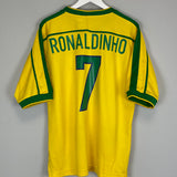 1998/00 BRAZIL RONALDINHO #7 HOME SHIRT (L) NIKE