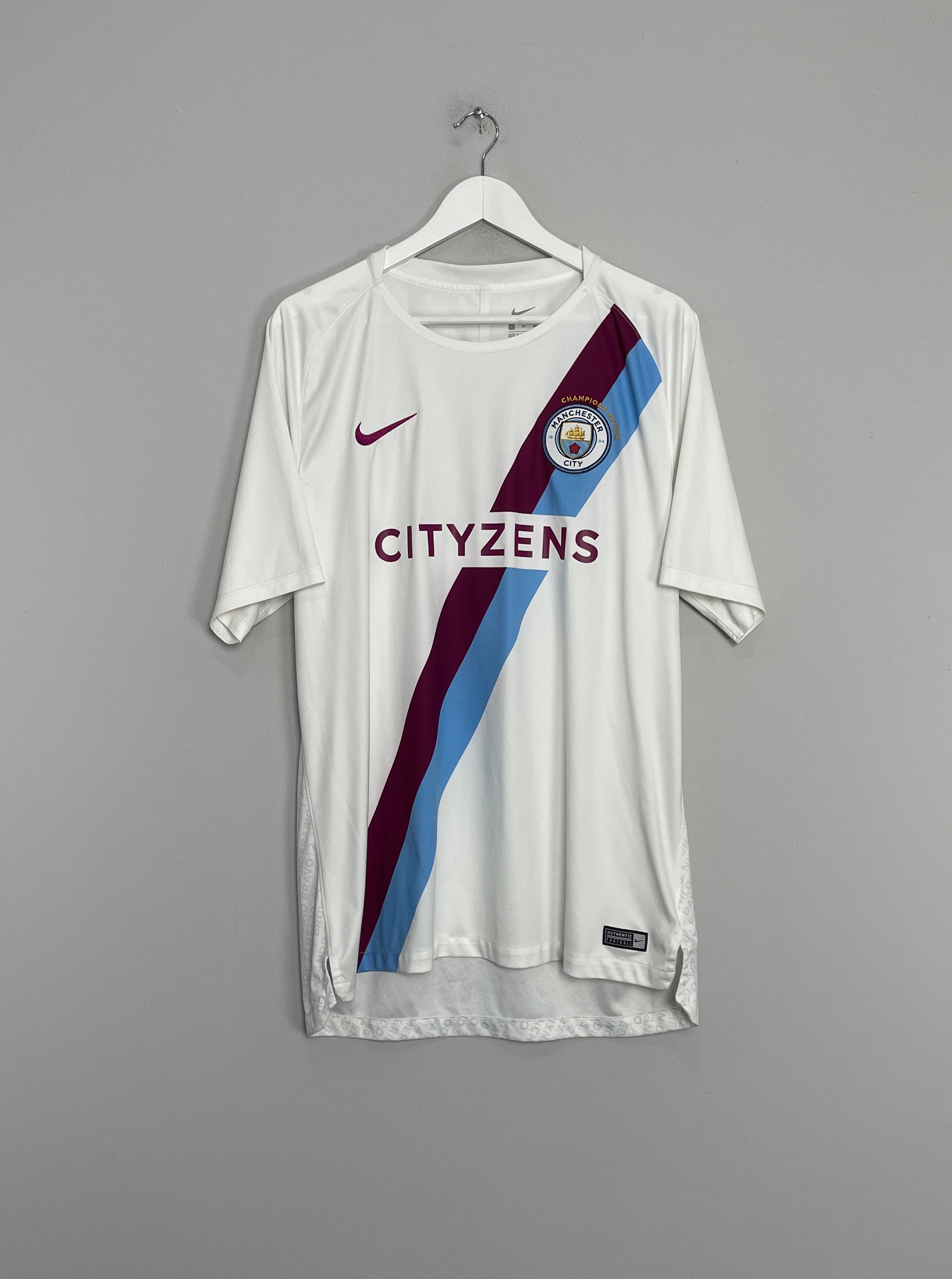 2018/19 MANCHESTER CITY *CHAMPIONS* PREMATCH SHIRT (XL) NIKE