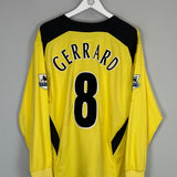 2004/06 LIVERPOOL GERRARD #8 L/S AWAY SHIRT (L) REEBOK