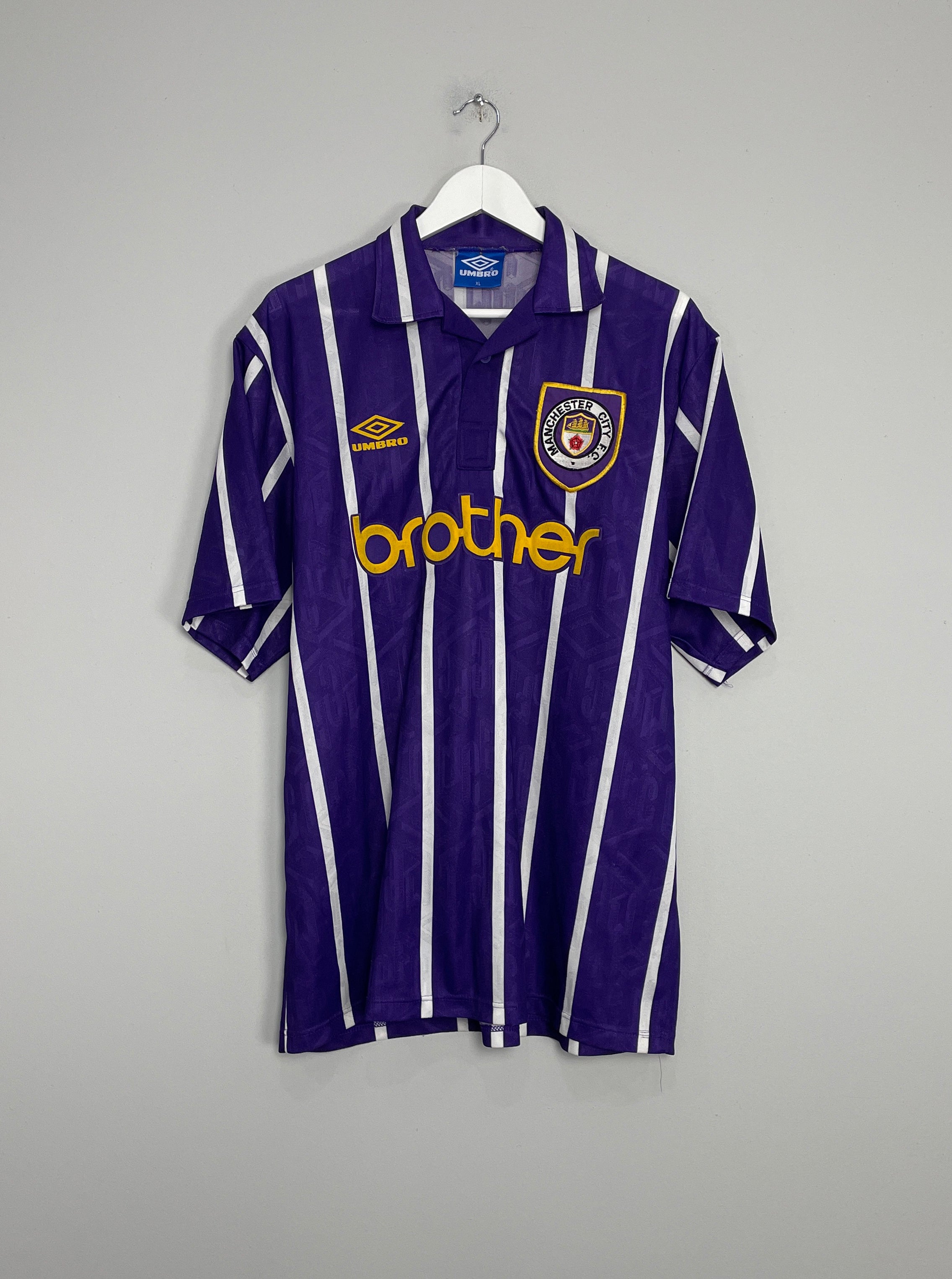 1992/94 MANCHESTER CITY AWAY SHIRT (XL) UMBRO