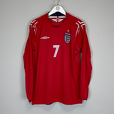 2004/06 ENGLAND BECKHAM #7 L/S AWAY SHIRT (L) UMBRO