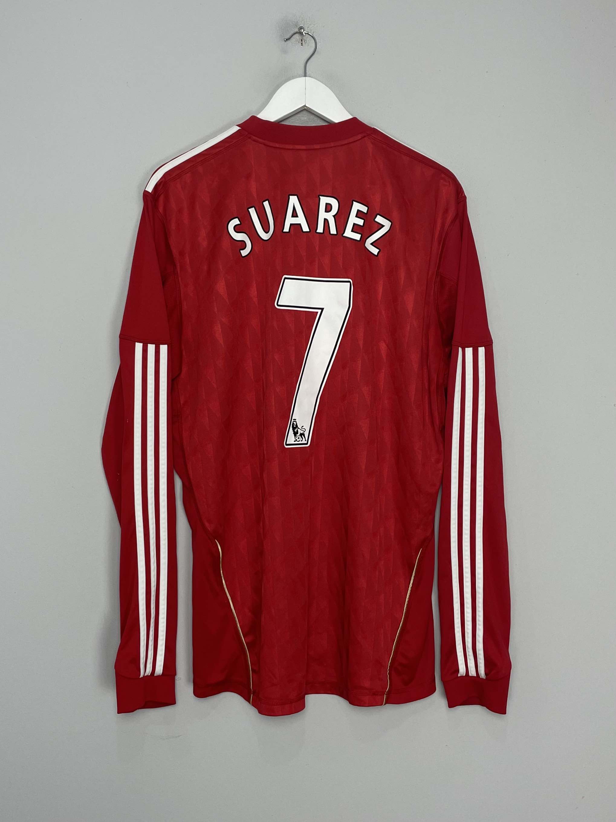 2010/12 LIVERPOOL SUAREZ #7 L/S HOME SHIRT (XL) ADIDAS