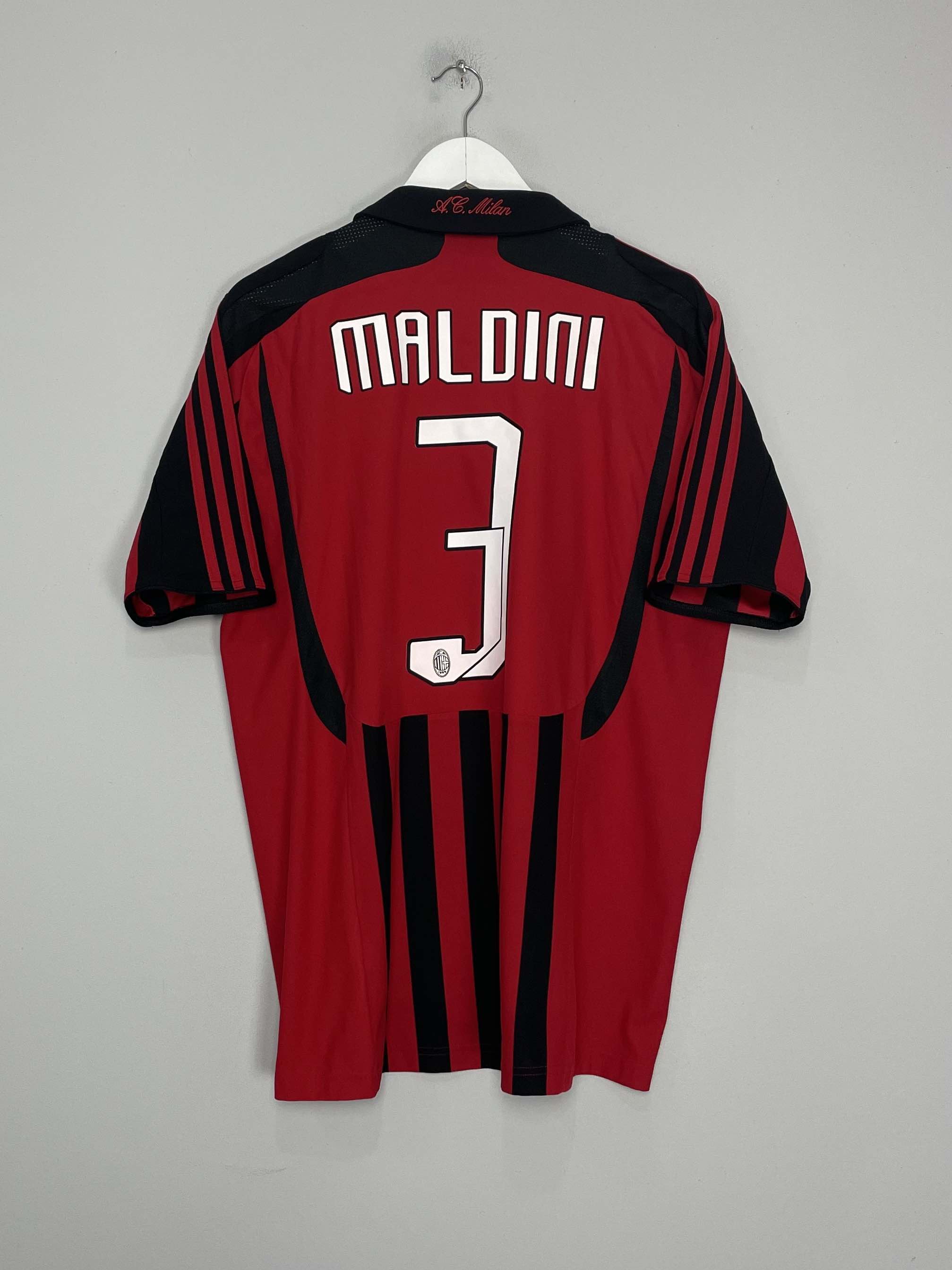 2007/08 AC MILAN MALDINI #3 HOME SHIRT (L) ADIDAS