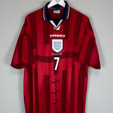 1997/99 ENGLAND BECKHAM #7 AWAY SHIRT (XL) UMBRO