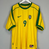 1998/00 BRAZIL RONALDO #9 HOME SHIRT (L) NIKE