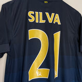 2014/15 MANCHESTER CITY SILVA #21 AWAY SHIRT (M) NIKE