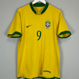 2006/08 BRAZIL RONALDO #9 HOME SHIRT (M) NIKE