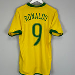 2006/08 BRAZIL RONALDO #9 HOME SHIRT (M) NIKE